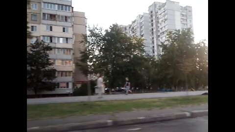 Kiev down the street Serge Lyfar (formerly Saburov) from the car window