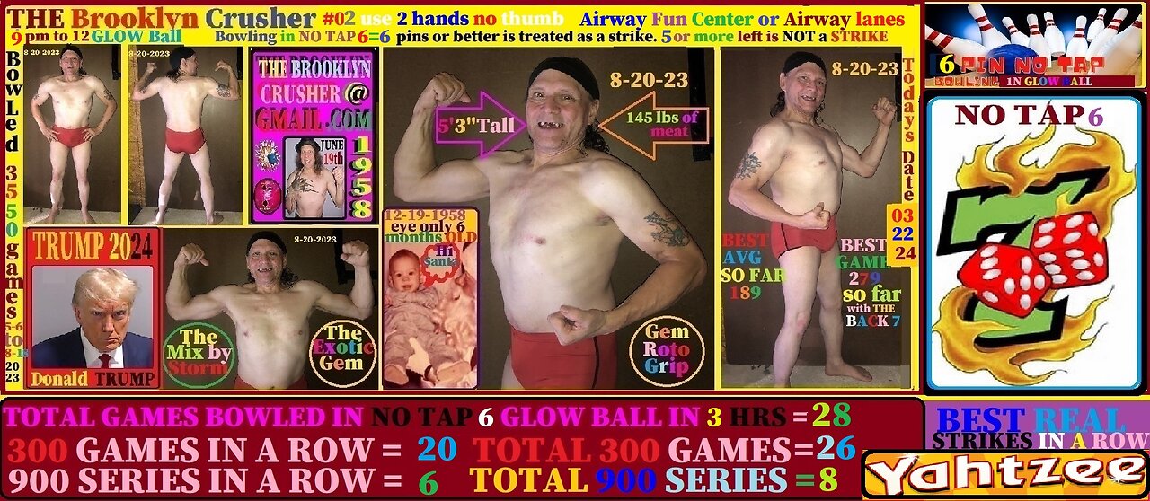 28 games bowled Glow ball two hand Hook ball bowler #04 #215 with the Brooklyn Crusher 03-22-24