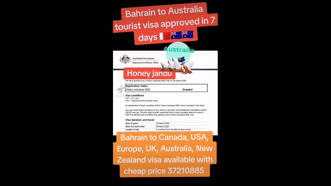 Australia tourist visa #bahrain