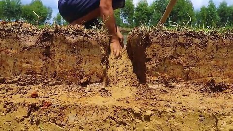 Making Trap To Catch Catfish In The Secret Hole With PVC Pipe & Chicken Eggs16 13