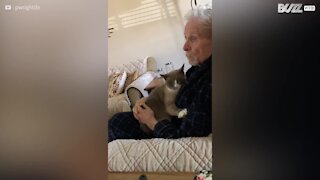 Impressionante: ligação de senhor com Alzheimer e o seu gato