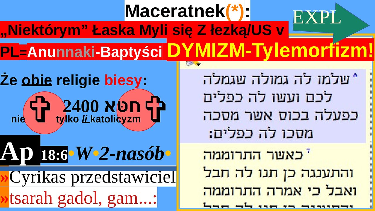 Maceratnek(*): „Niektórym” Łaska Myli się Z łezką/US v PL=Anunnaki-Baptyści DYMIZM-Tylemorfizm