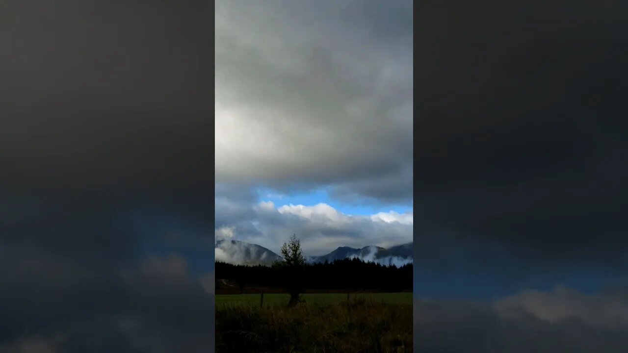 Clouds envelop mountains timelapse filmed with DJI Pocket 2 Scotland