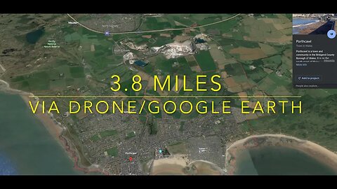 Google Earth/Drone: Stormy Down to Porthcawl Lighthouse (3.8 miles in 2 minutes)