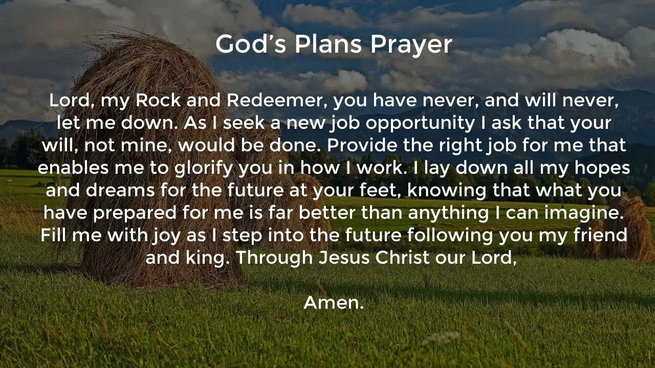 God’s Plans Prayer (Prayer for Job Seekers)