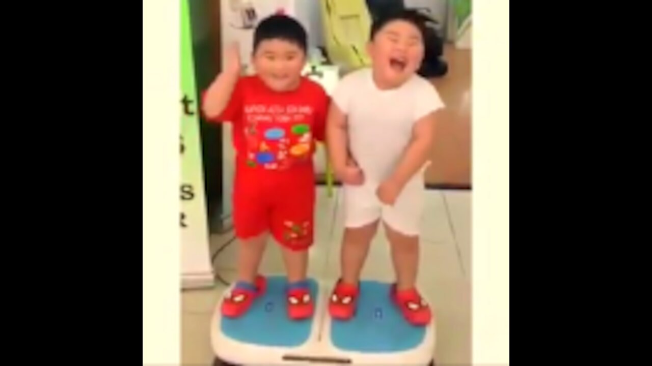 Babies Playing With Foot Massager Funny Video