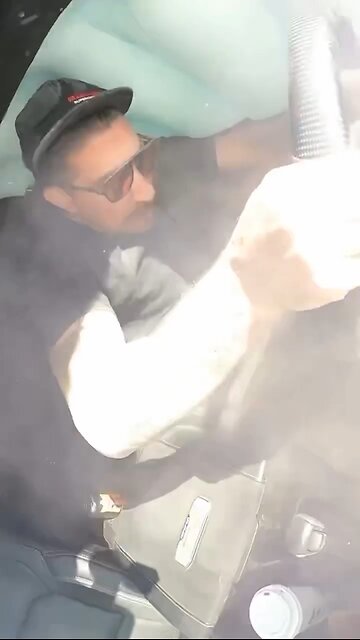 Brendan Schaub rolls his truck while trying to do a donut