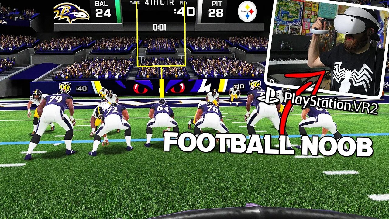 Hockey Fan Plays NFL on PS VR2 For First Time!