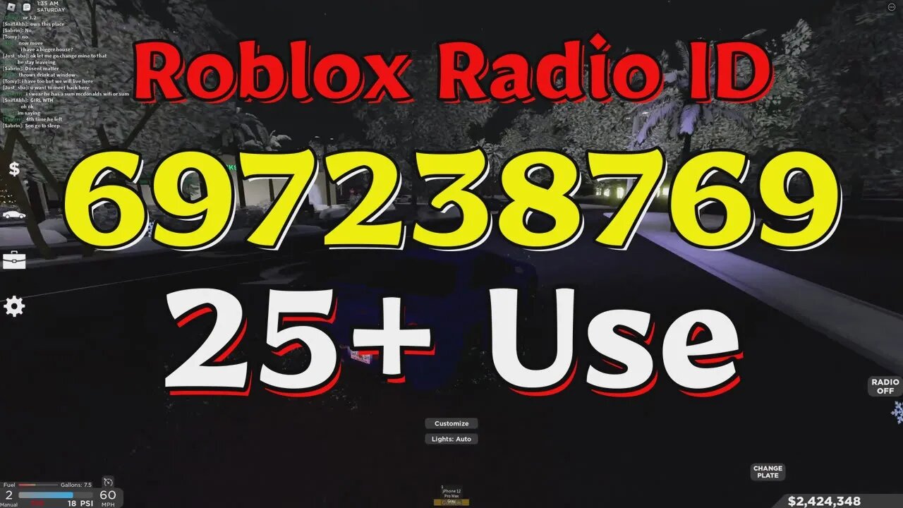 Use Roblox Radio Codes/IDs