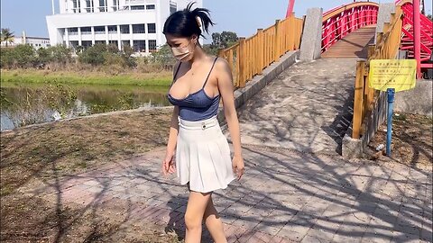 pretty girl walking