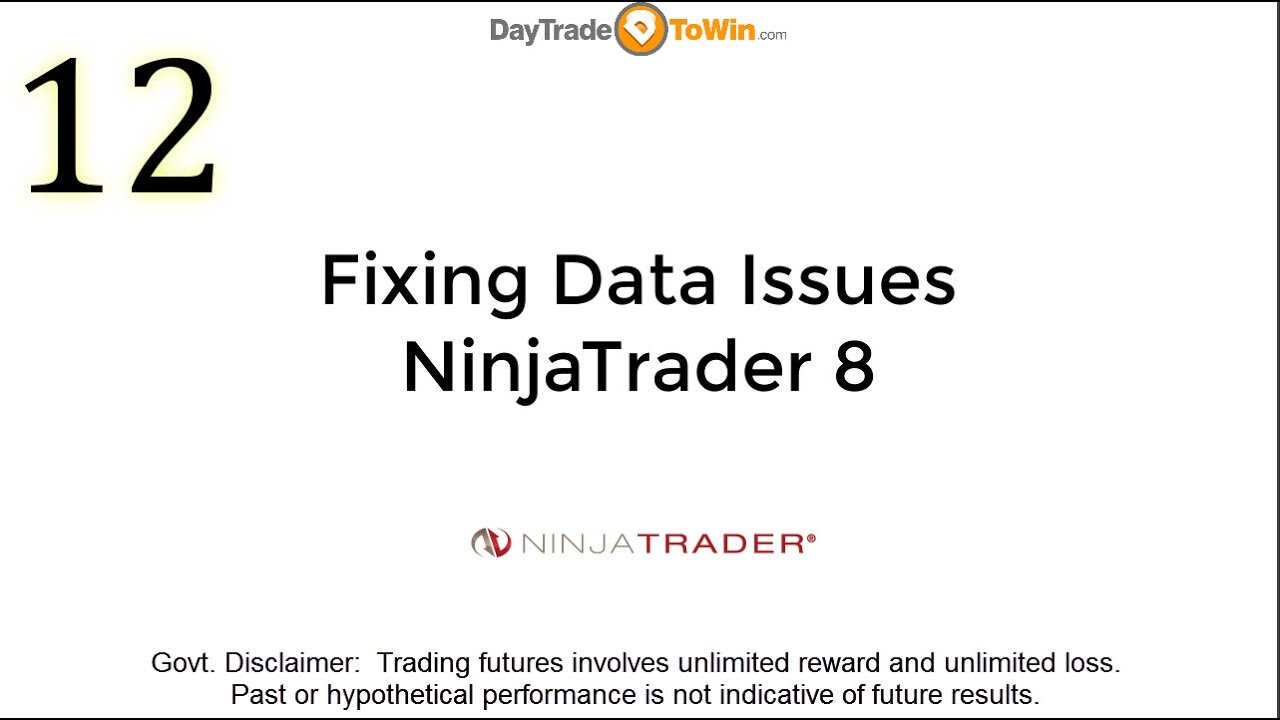 NinjaTrader 8 How To Fix Data Issues Video Tutorials Part 12