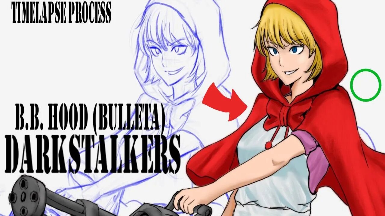 B.B. Hood (Bulleta) - Darkstalkers - Drawing Stream - timelapse - 9-19-23