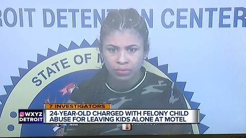 Detroit mom who left two kids in motel room alone arraigned on child abuse charges