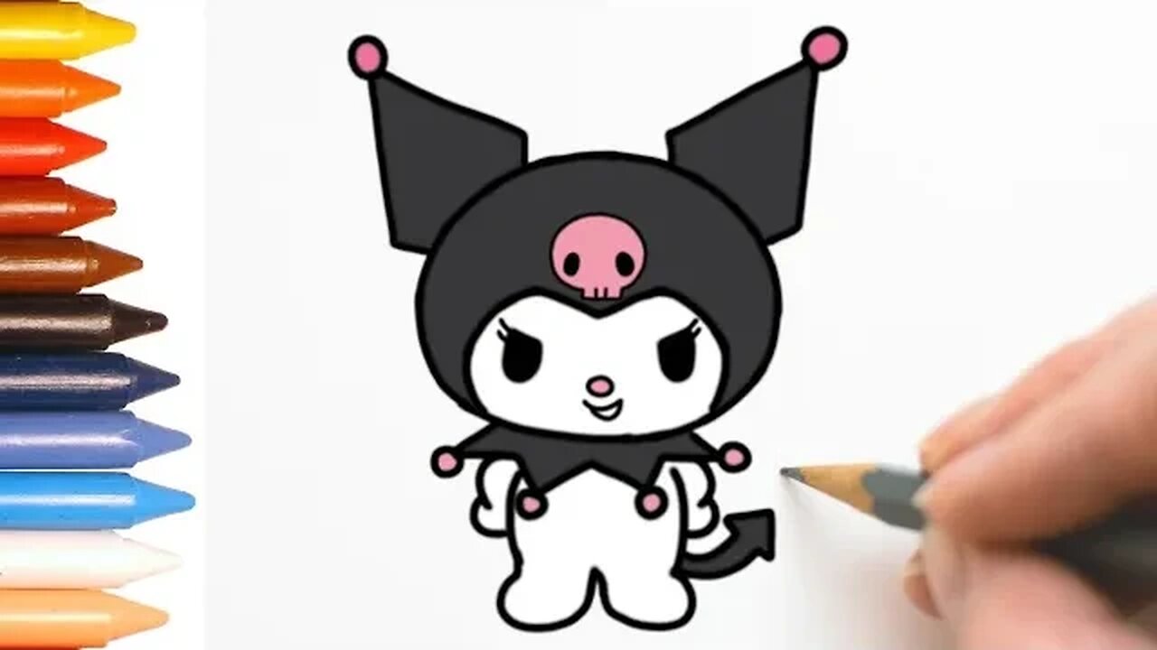 COMO DESENHAR KUROMI - HELLO KITTY - FÁCIL #hellokitty #kuromi #desenho