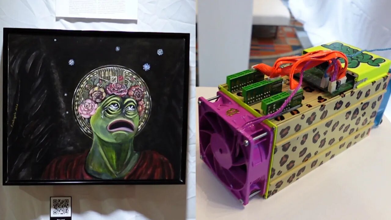 The Bitcoin Art Gallery At Mining Disrupt 2023 In Miami (Pepelangelo)