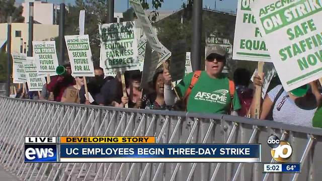 UC Employees begin three-day strike