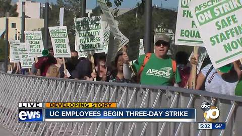 UC Employees begin three-day strike