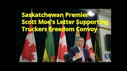 Saskatchewan Premier Scott Moe Letter Supporting Freedom Convoy