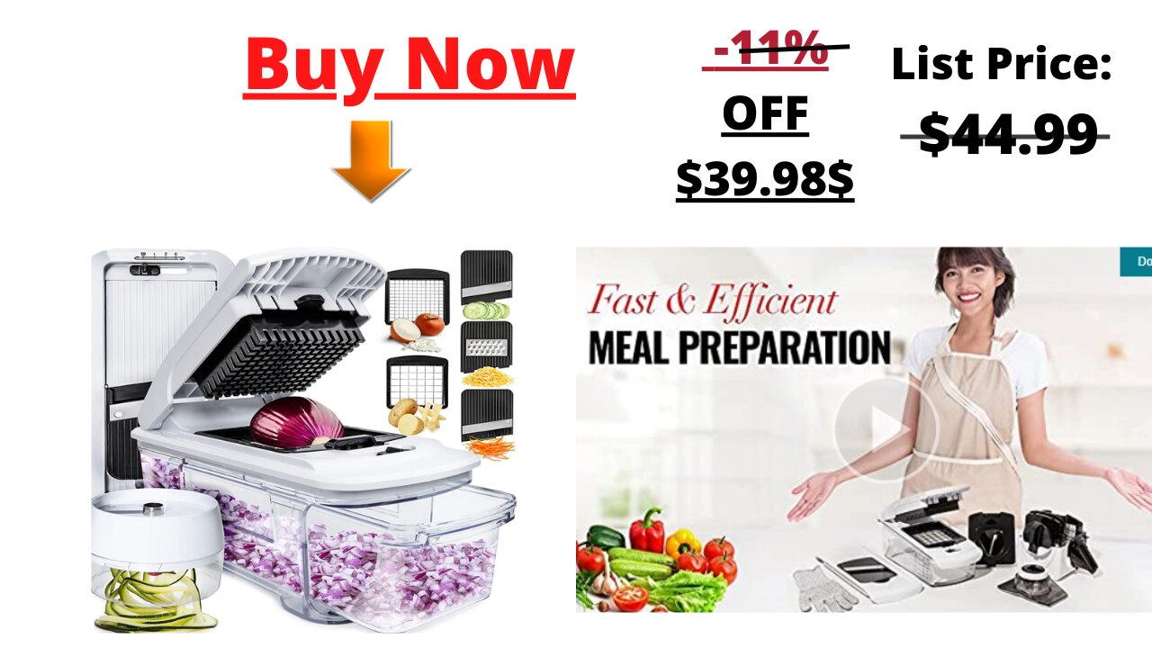 Fullstar All-in-1 Vegetable Chopper, Mandoline Slicer | Multi Blade French Fry Cutter & Veggie Dicer