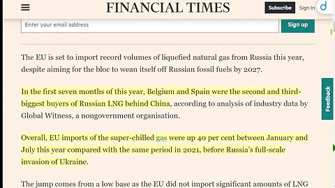 金融時報：歐盟從俄羅斯進口液化天然氣數量創歷史新高