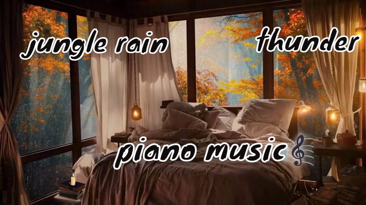 Peaceful piano music and jungle rain for the perfect relaxation