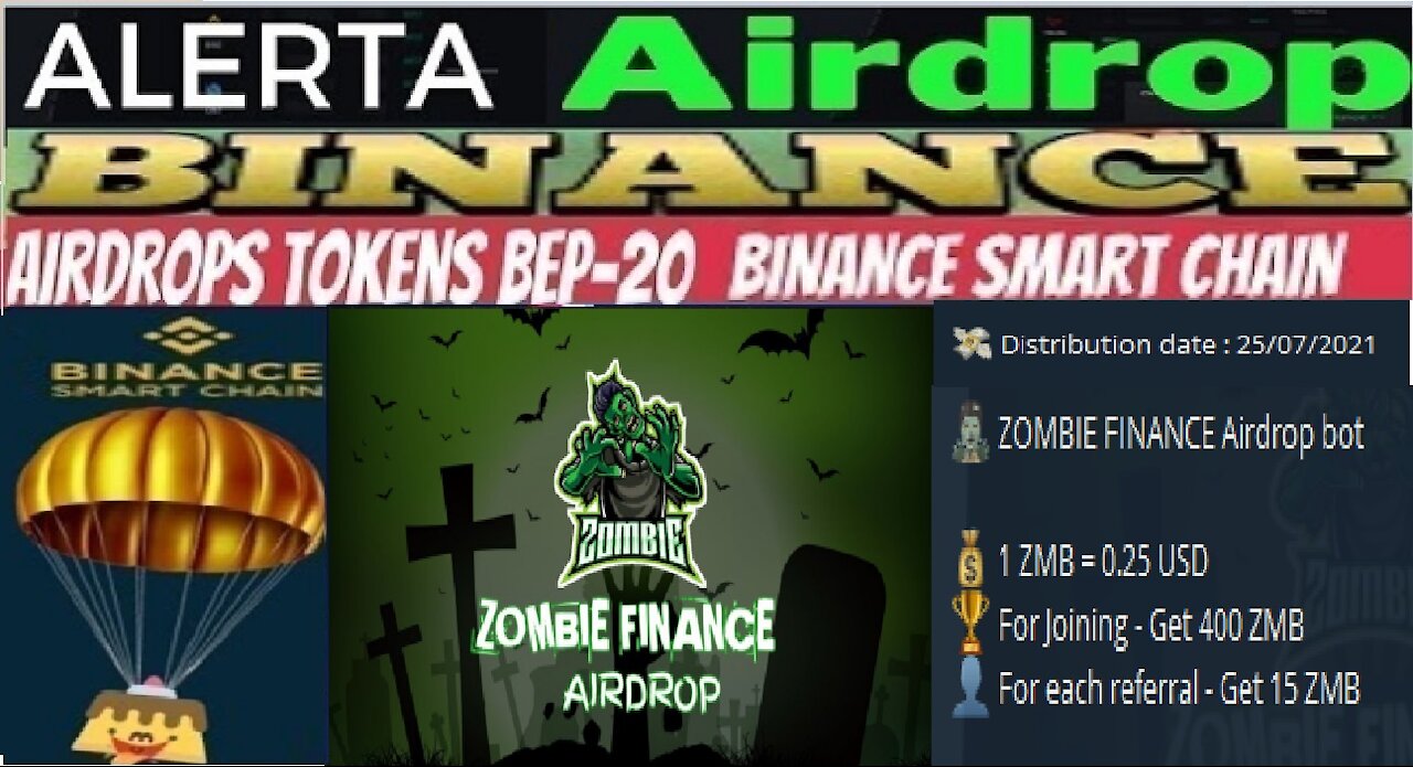 Airdrop ZOMBIE FINANCE】 Earn $100 in ZMB | 400 to do the Tasks | 15 per Reference | Extra Income