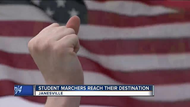 Students gain attention after marching 50 miles from Madison to Janesville