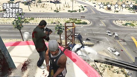 GTA 5 - Franklin and Lamar's FIVE STAR COP BATTLE (GTA V Funny Moment)