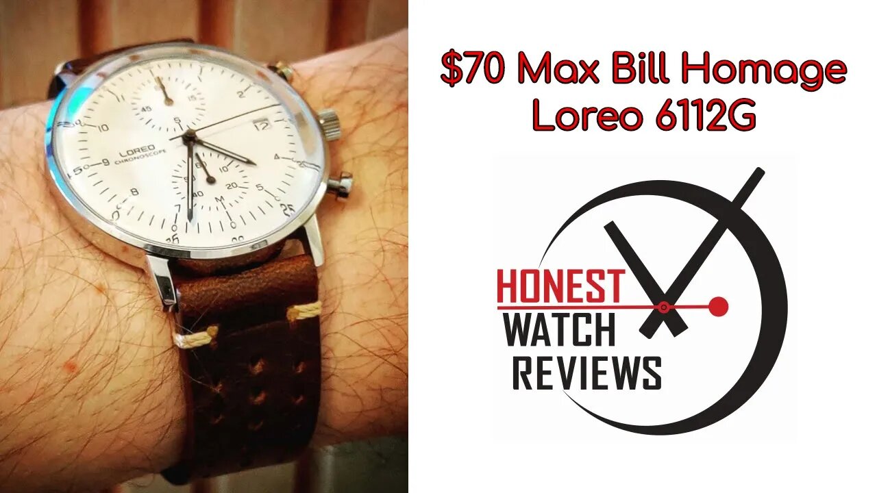 ⭐ $70 Junghans Max Bill Homage ⭐ Loreo 6112G Bauhaus Chronograph Honest Watch Review #HWR