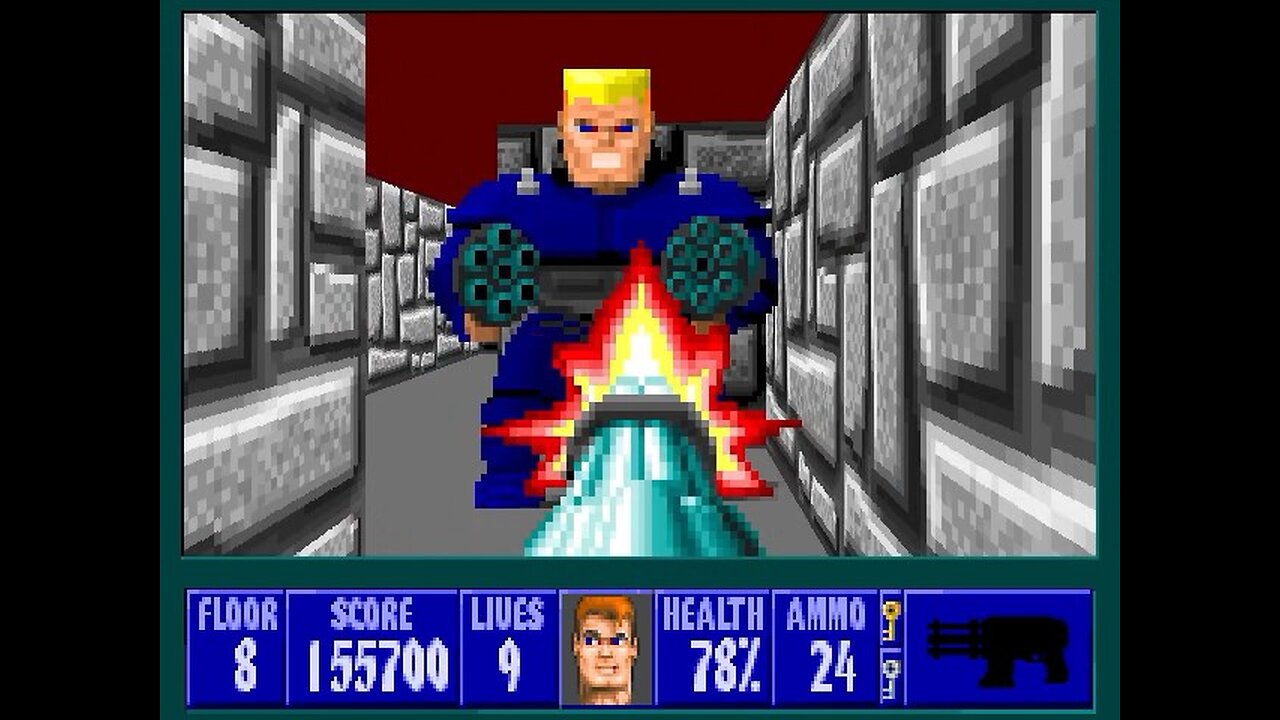 Wolfenstein 3D, DOS, 1992 - 100% Complete, Episode 2 Floor 8, Aardwolf