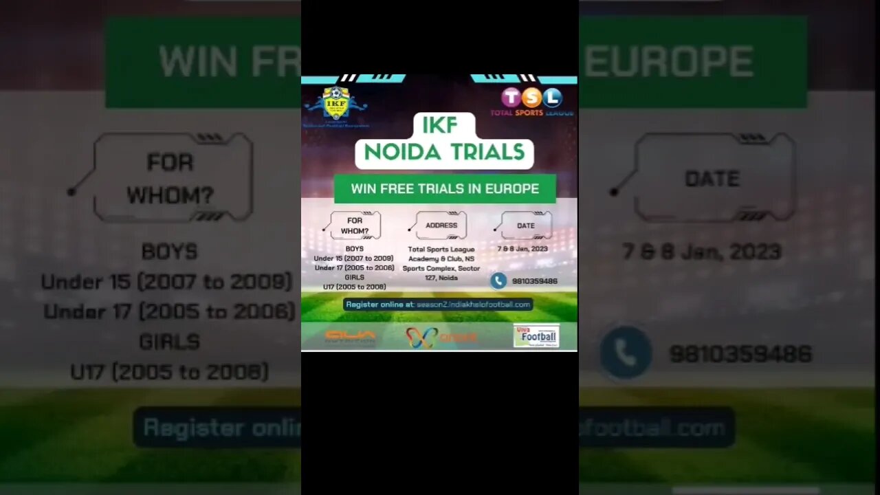 IKF S2 Noida Trials.For Registration go to description box.#trials#indianfootbal#indianhelofootball