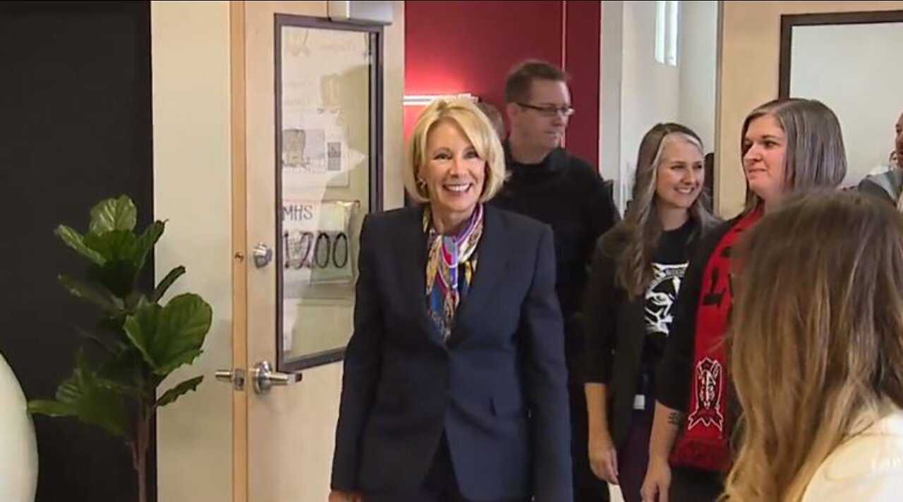 Education Secretary Betsy Devos visits local students