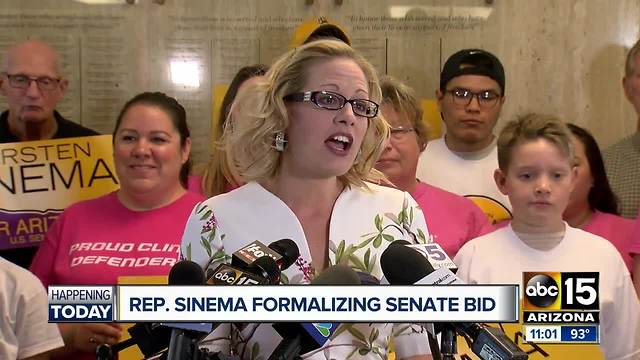 Kyrsten Sinema files signatures to run for US Senate