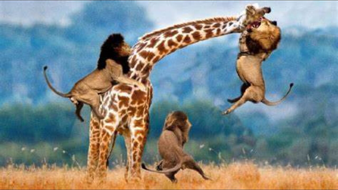 WHO WIll WIN FIGHT GIRAFFE vs KING OF JUNGLE LION