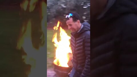 FIRE ON HIGH! #shorts #1075 #leafblower #fire #oxygen #science