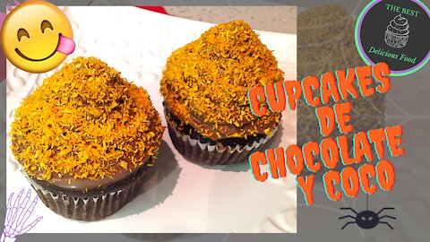 Cupcakes de Chocolate Rellenos de Crema de Coco 🧁😍