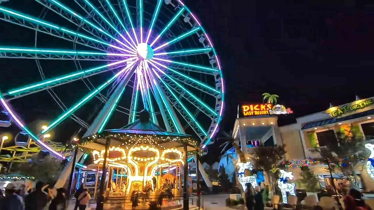 Visiting the Island in Pigeon Forge during Winterfest and walking a Christmas light trail
