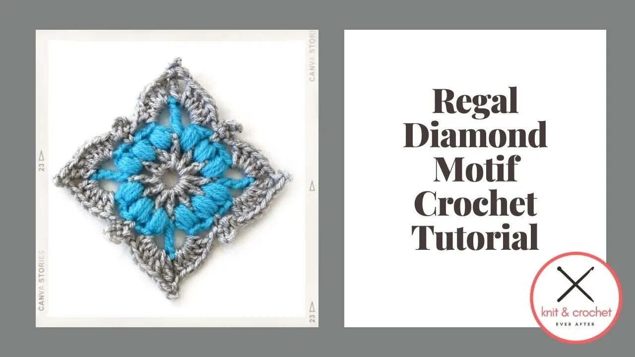 Left Hand Motif of the Month November 2015 Regal Diamond Motif Crochet Tutorial