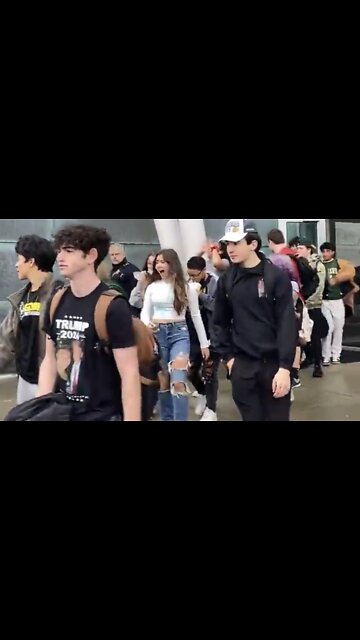 Students from Stevenson High School in Illinois stage a walk out over mask mandates