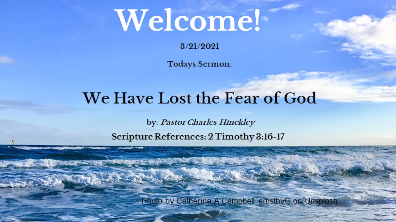 We Have Lost the Fear of God in Our Lives