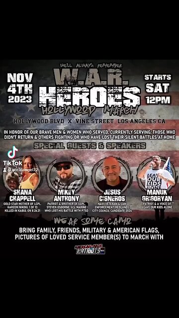 W.A.R. (We’ll always remember) Hollywood March.