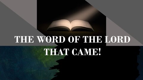 The Word of the Lord - Concerning Order