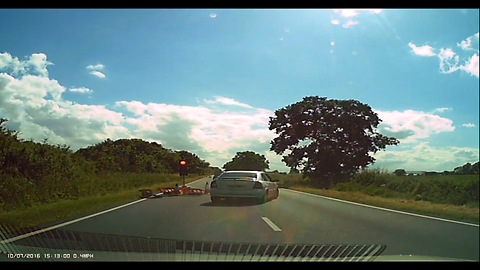 Car jumping the red light