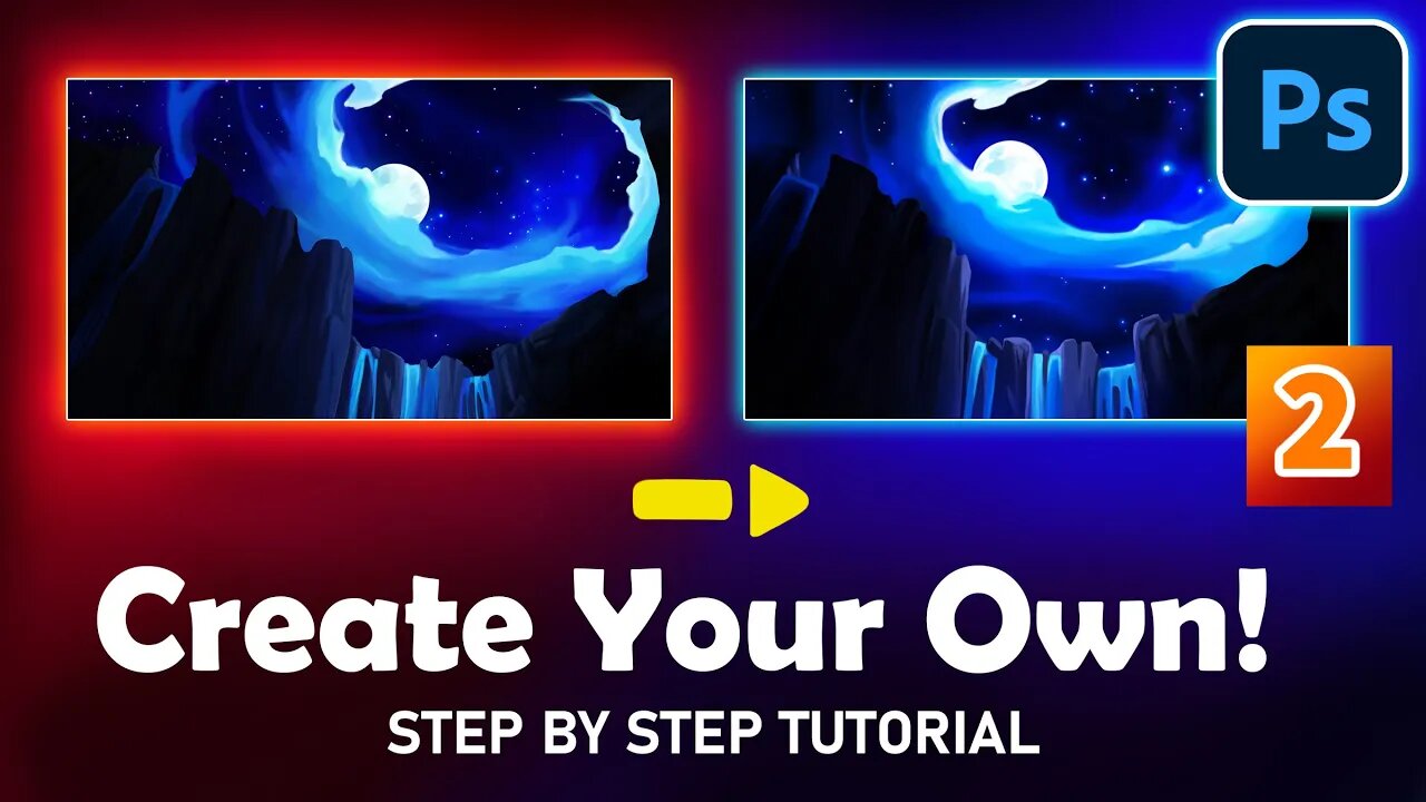 Night Sky | Digital Paint Along (PART 2/2) STEP BY STEP Photoshop Tutorial