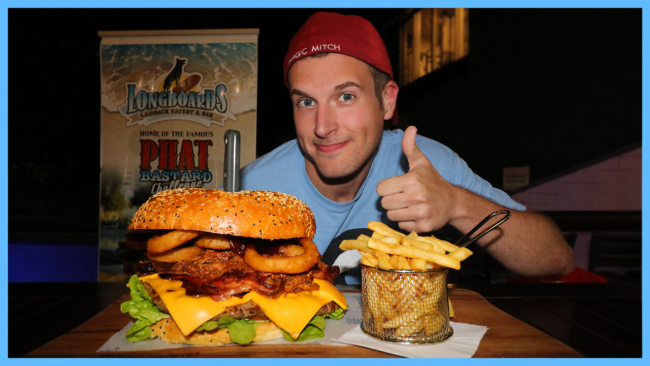 WIN $150 BAR TAB EATING THIS GIANT PHAT BASTARD BURGER FOOD EATING CHALLENGE!