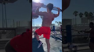 Pull Ups Challenge At Muscle Beach #workoutgoals #muscle #shorts #fitness #youtubeshorts