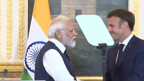 PM Modi at press meet with President Macron of France