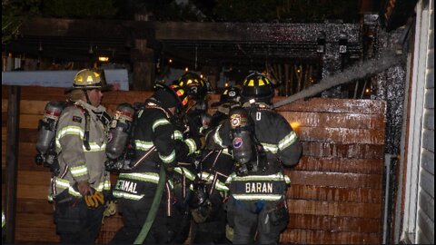 Lynbrook NY Fire Dept. Fireworks Possibly Causes Garage Fires