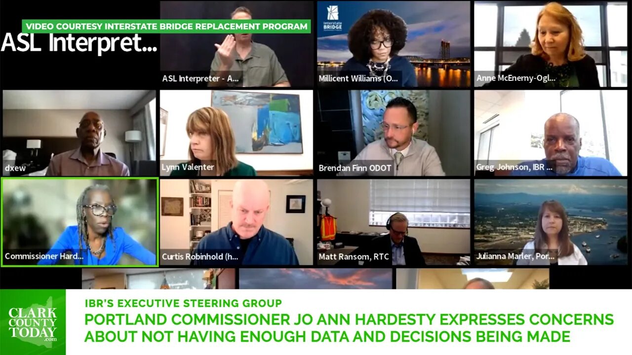 IBR • Portland Commissioner Jo Ann Hardesty expresses concerns about not having enough data