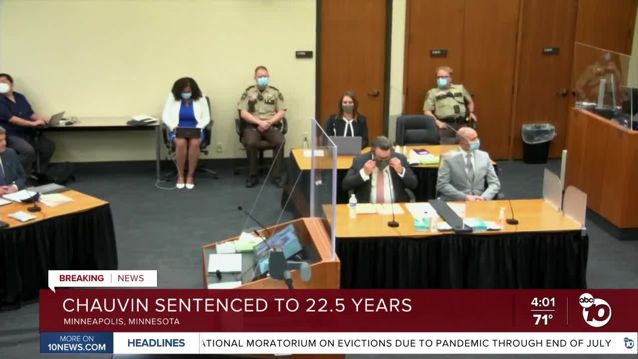 Former officer Chauvin sentenced to 22.5 years for Floyd's murder